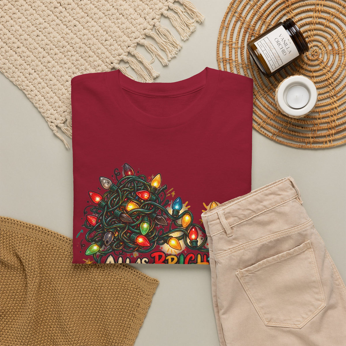 All Is Bright… Eventually — Christmas Lights Tee