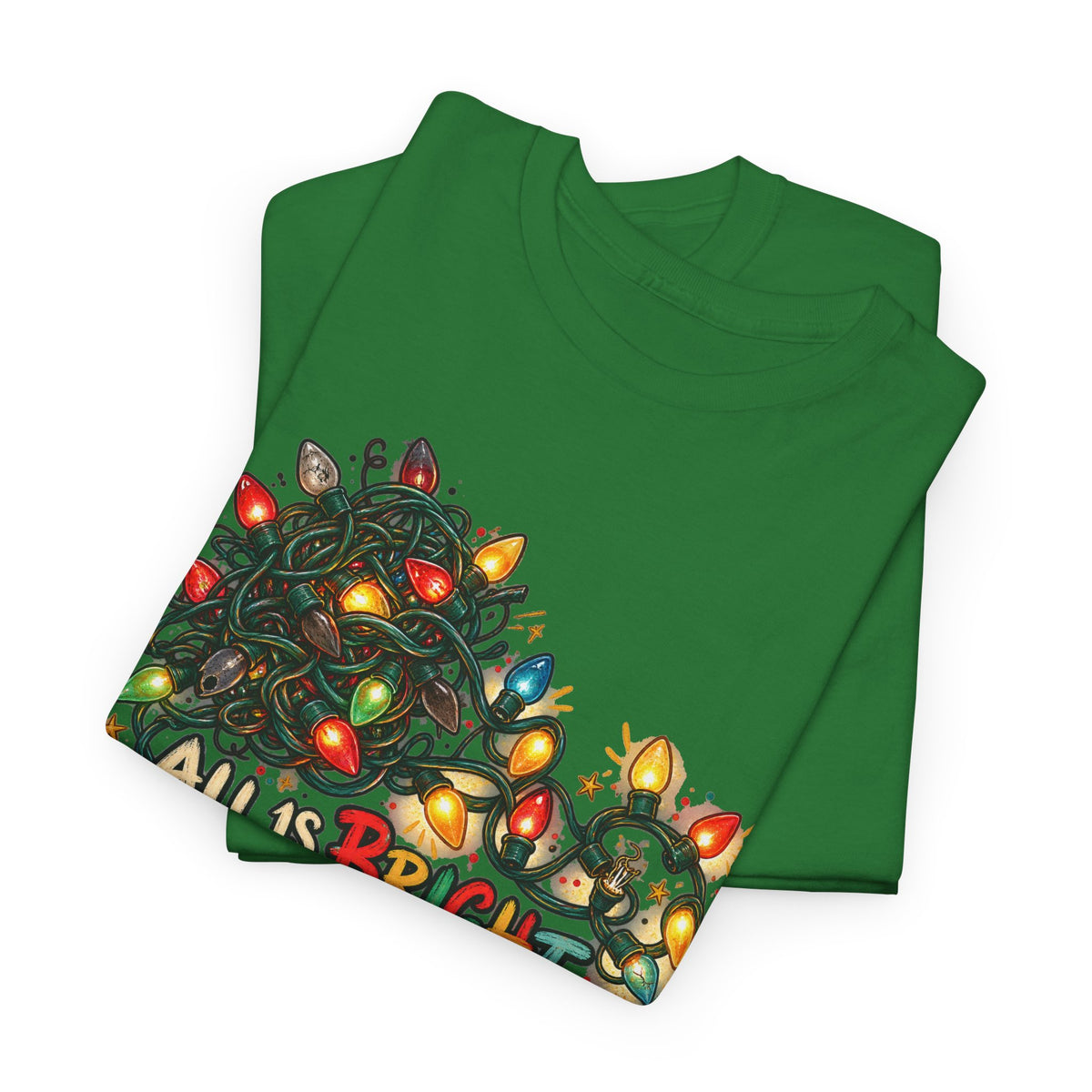 All Is Bright… Eventually — Christmas Lights Tee