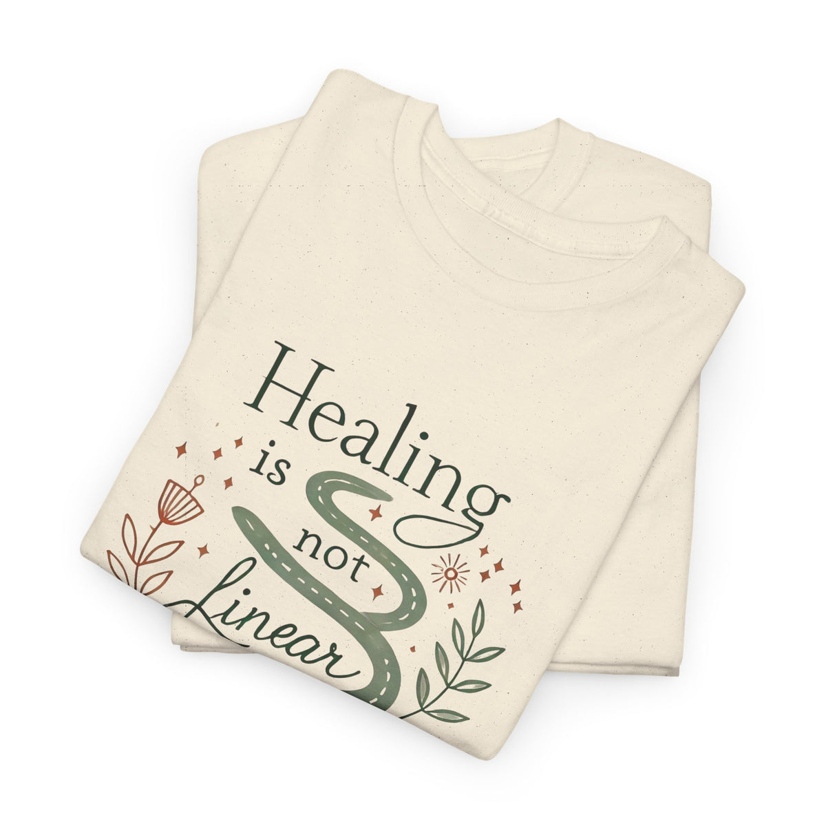 Healing is Not Linear, Comfortable, Unisex Heavy Cotton
