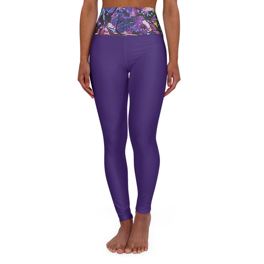 Purple Haze Purple High Waisted Yoga Leggings (AOP)