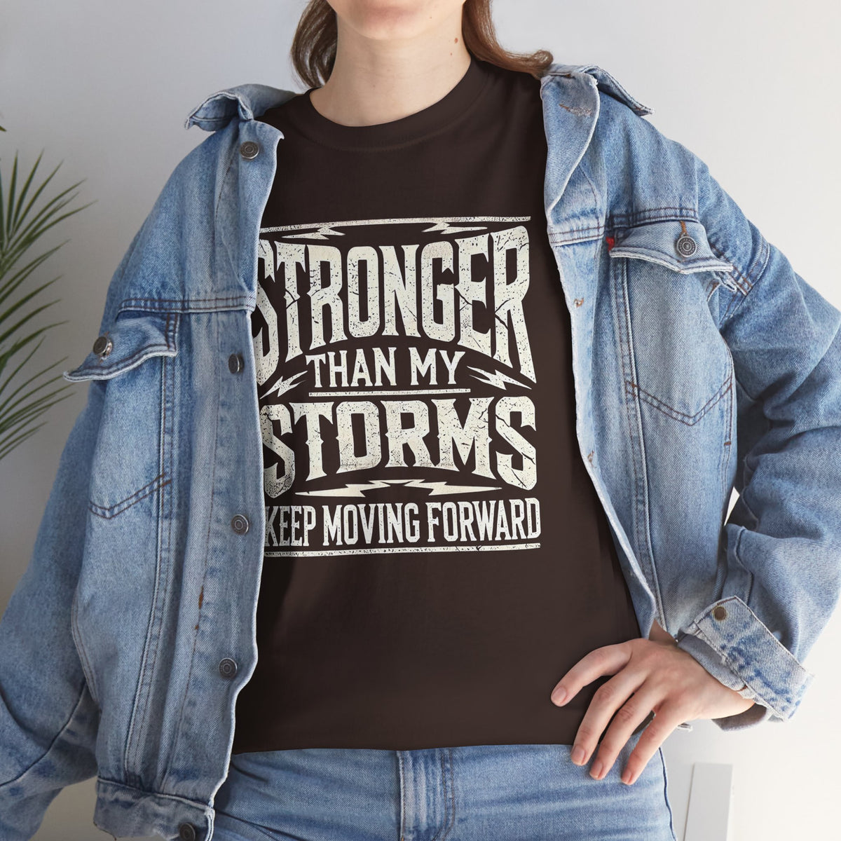 Stronger Than My Storms, Comfortable, Unisex, Heavy Cotton Tee