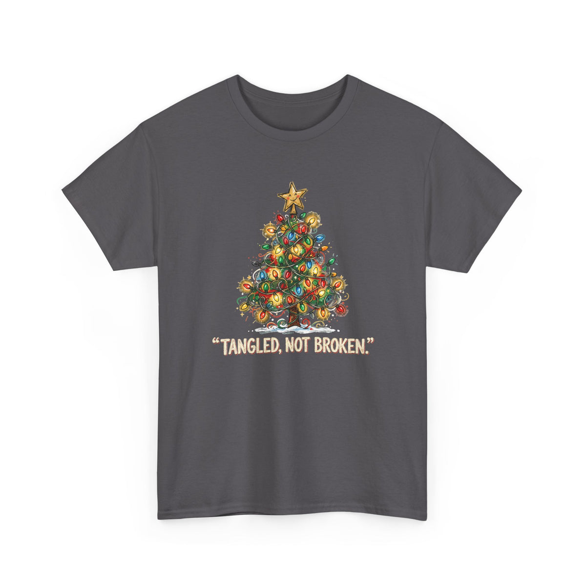Tangled, Not Broken — Christmas Lights Tee