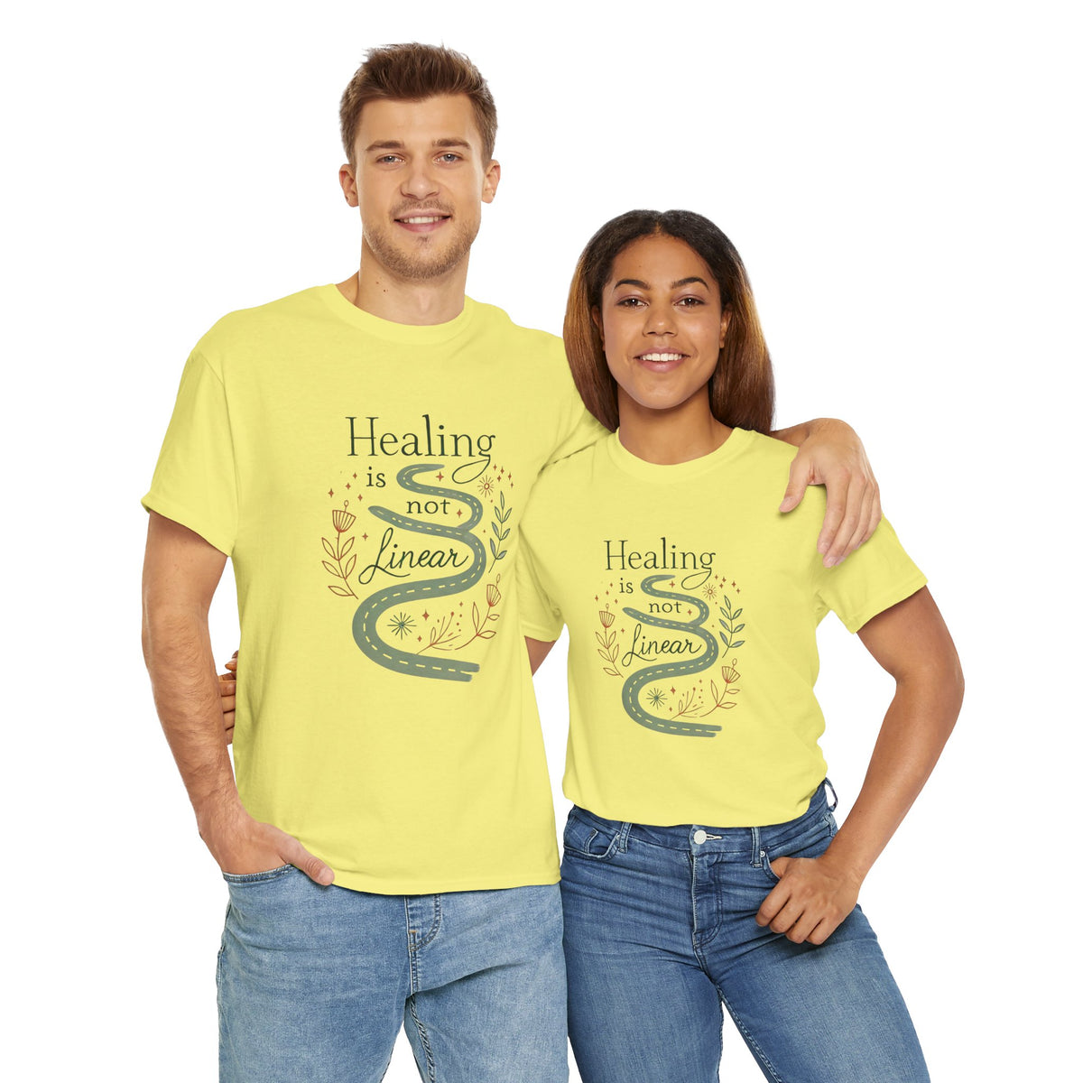 Healing is Not Linear, Comfortable, Unisex Heavy Cotton