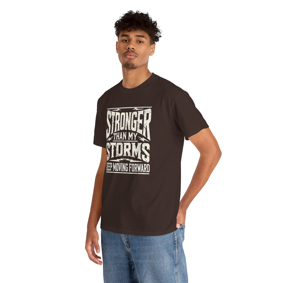 Stronger Than My Storms, Comfortable, Unisex, Heavy Cotton Tee