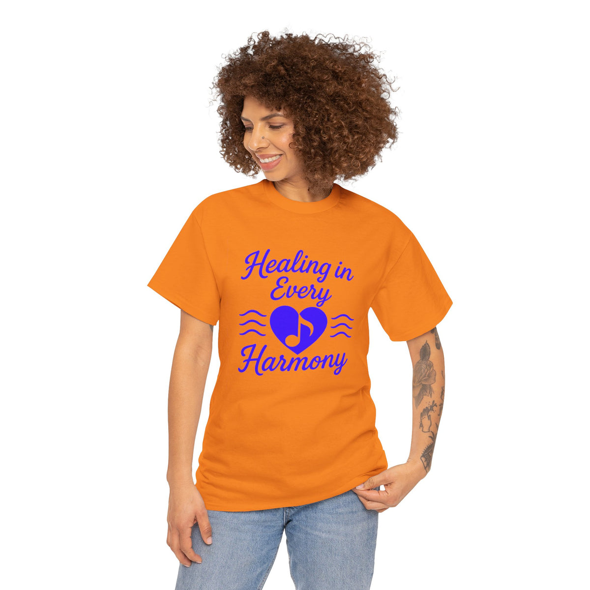 Healing in Every Harmony, Comfortable, Unisex, Heavy Cotton Tee
