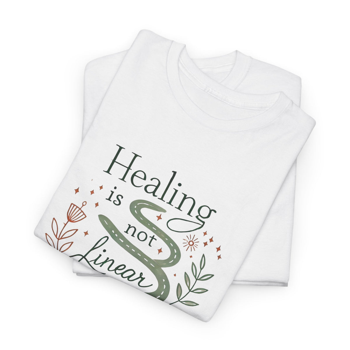 Healing is Not Linear, Comfortable, Unisex Heavy Cotton
