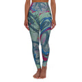 Total Mint and Berry High Waisted Yoga Leggings (AOP)