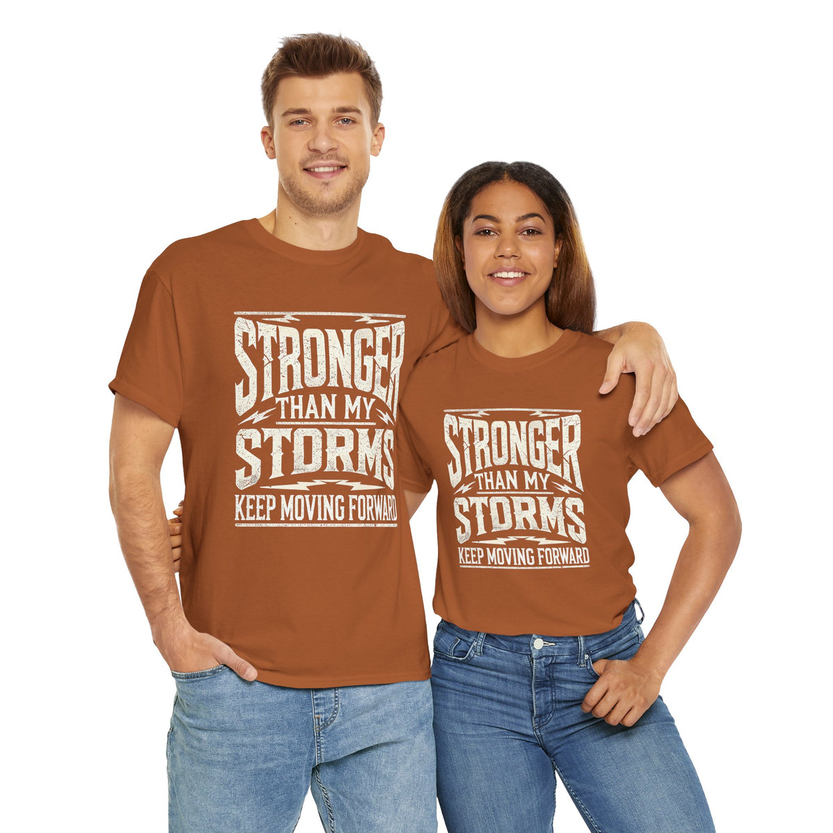 Stronger Than My Storms, Comfortable, Unisex, Heavy Cotton Tee