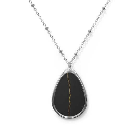 Resilience | Black Kintsugi-Inspired Pendant Necklace