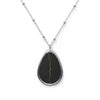 Resiliance, Elegant Oval Necklace - Minimalist Jewelry, Black Kintsugi Pendant, Boho Chic Accessory, Gift for Her, Anniversary Necklace