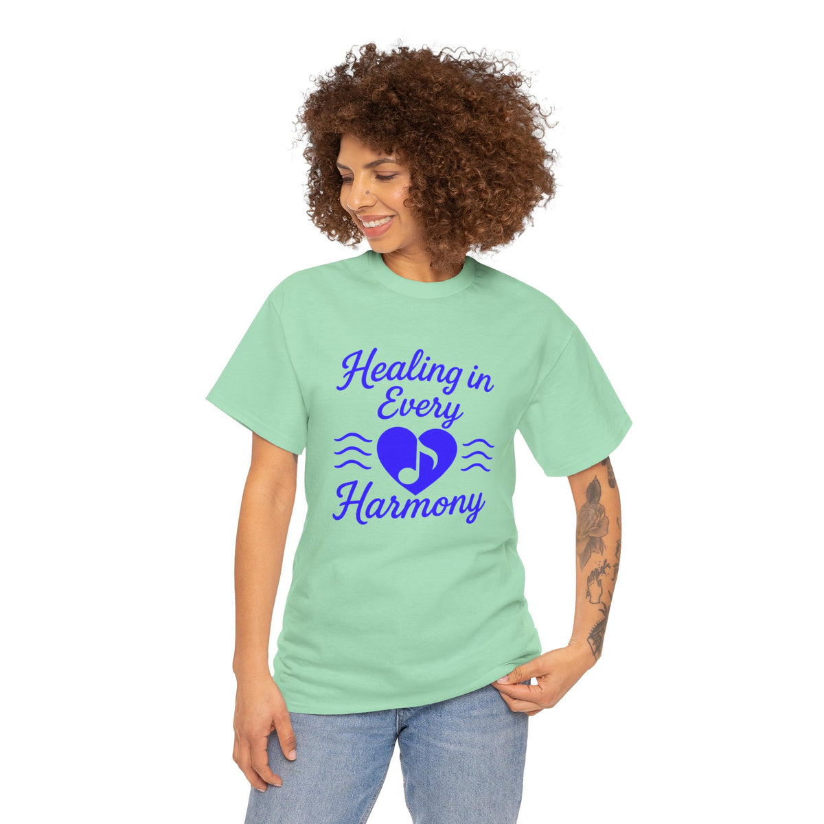 Healing in Every Harmony, Comfortable, Unisex, Heavy Cotton Tee