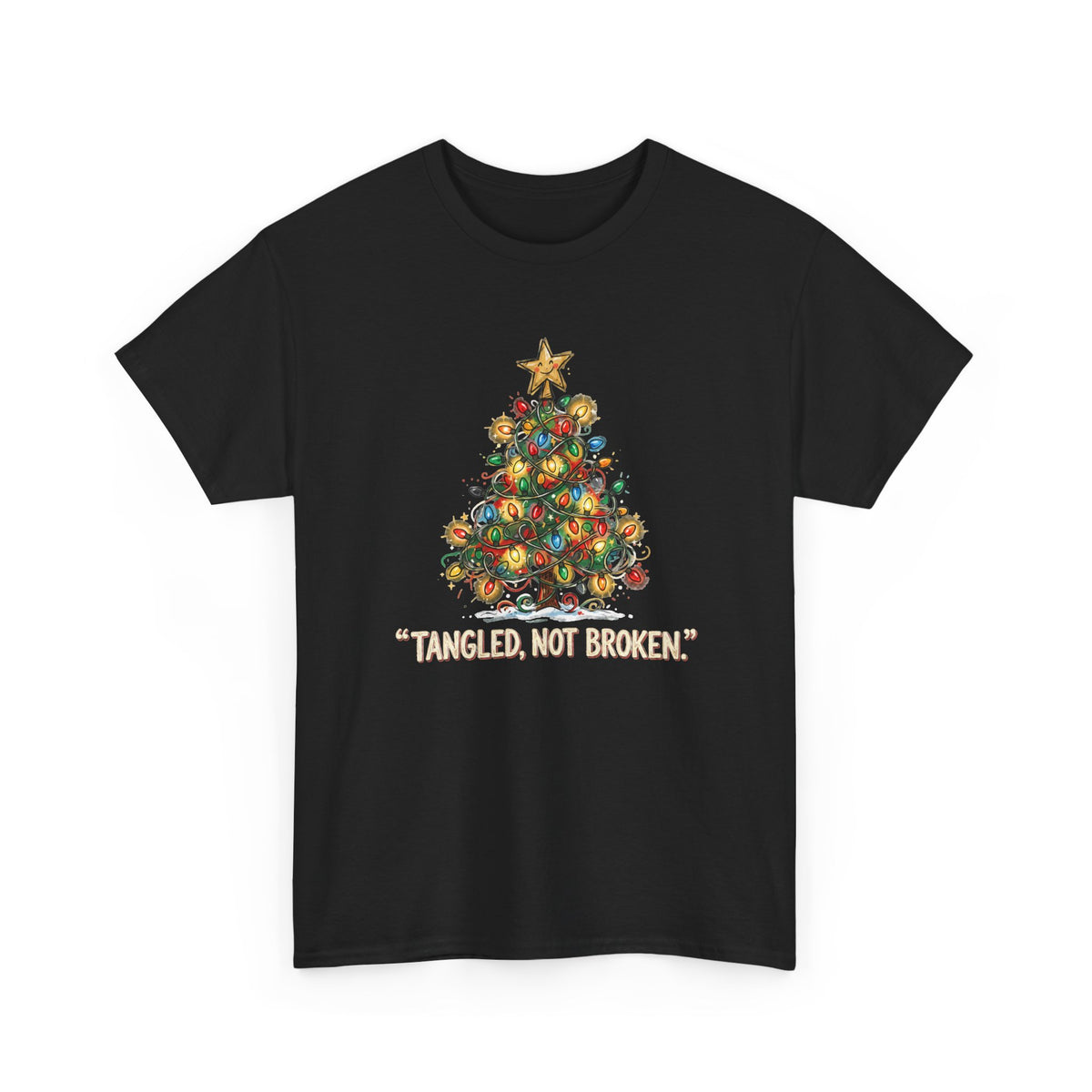 Tangled, Not Broken — Christmas Lights Tee