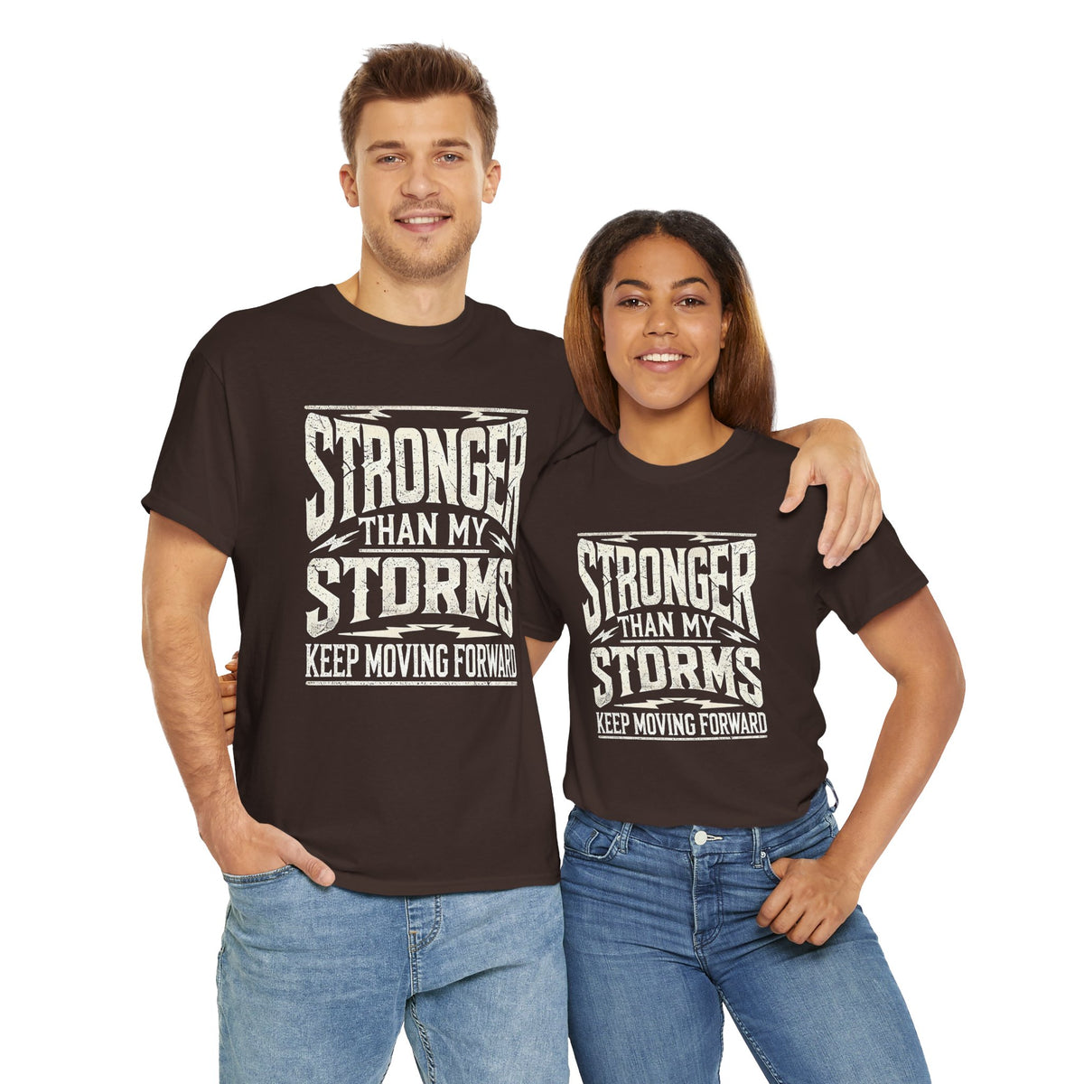 Stronger Than My Storms, Comfortable, Unisex, Heavy Cotton Tee