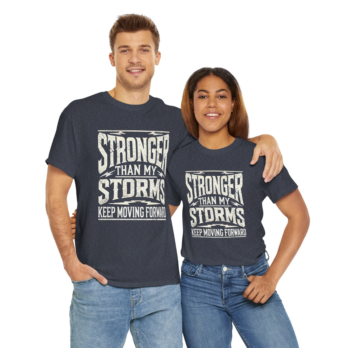 Stronger Than My Storms, Comfortable, Unisex, Heavy Cotton Tee