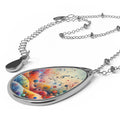 Music Makes a Difference in This Jello World Pendant, Oval Necklace, Gift for Music Lovers, Boho Pendant, Statement, Festival Accessory,