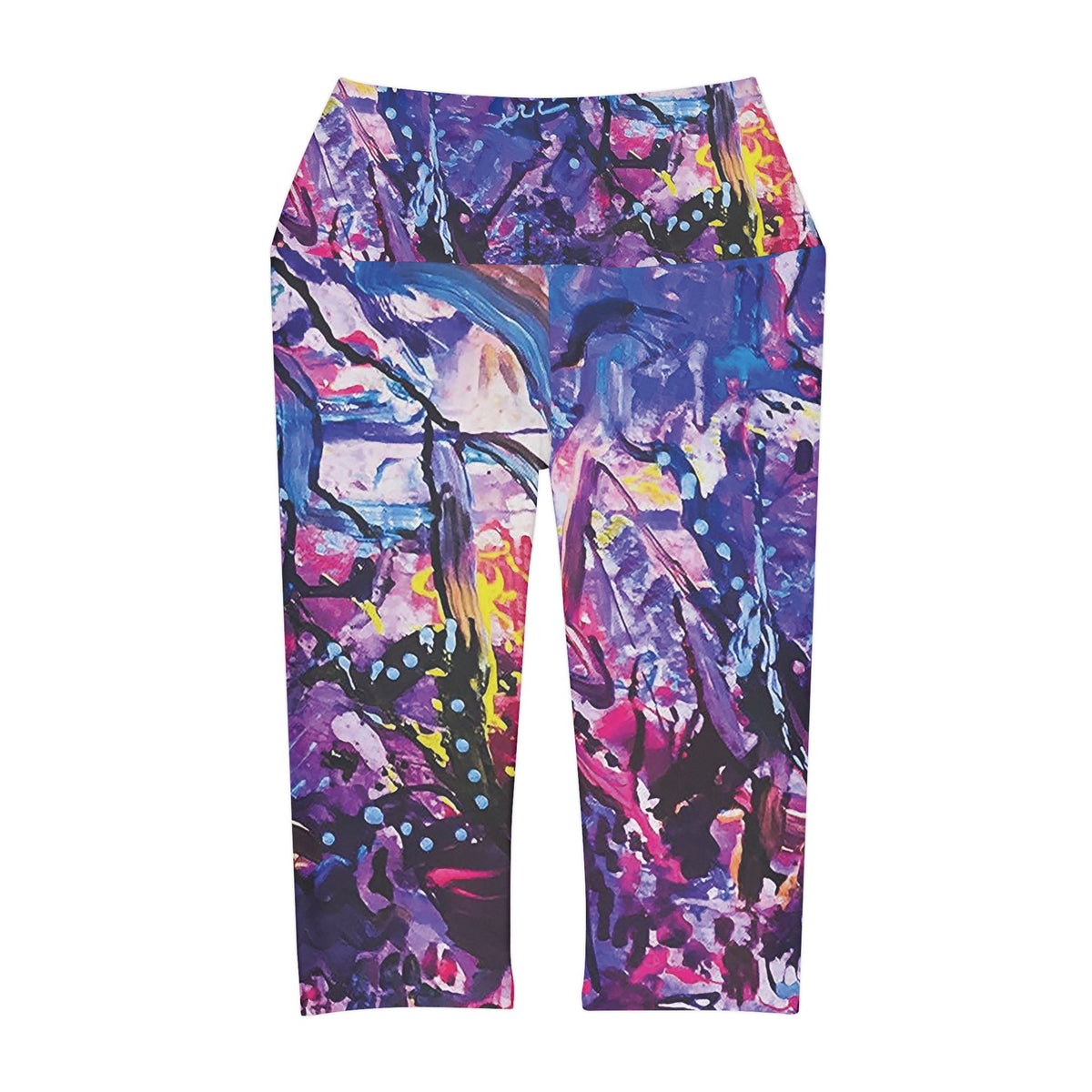 Purple Haze All-Over Print Yoga Capri Leggings – KYSCOMA Wearable Art, Boho Activewear