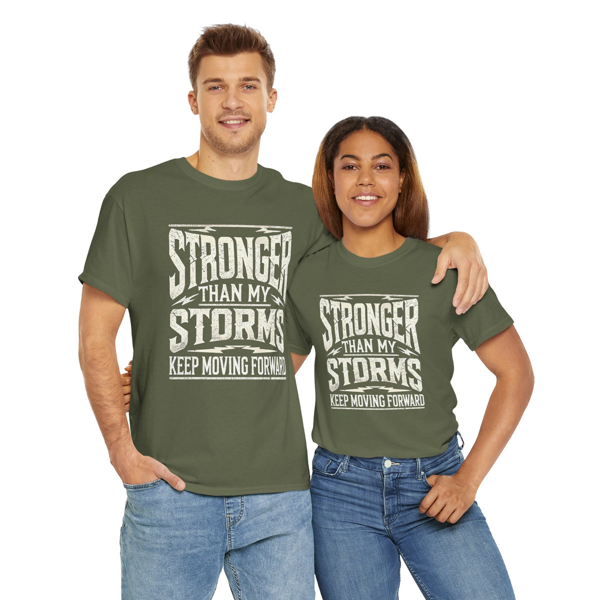 Stronger Than My Storms, Comfortable, Unisex, Heavy Cotton Tee