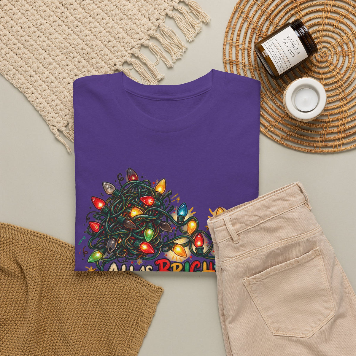 All Is Bright… Eventually — Christmas Lights Tee