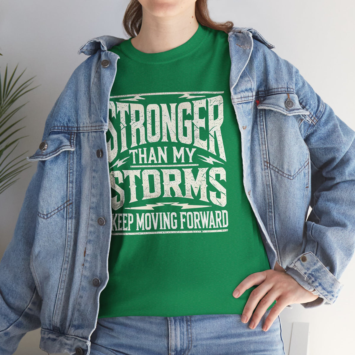 Stronger Than My Storms, Comfortable, Unisex, Heavy Cotton Tee