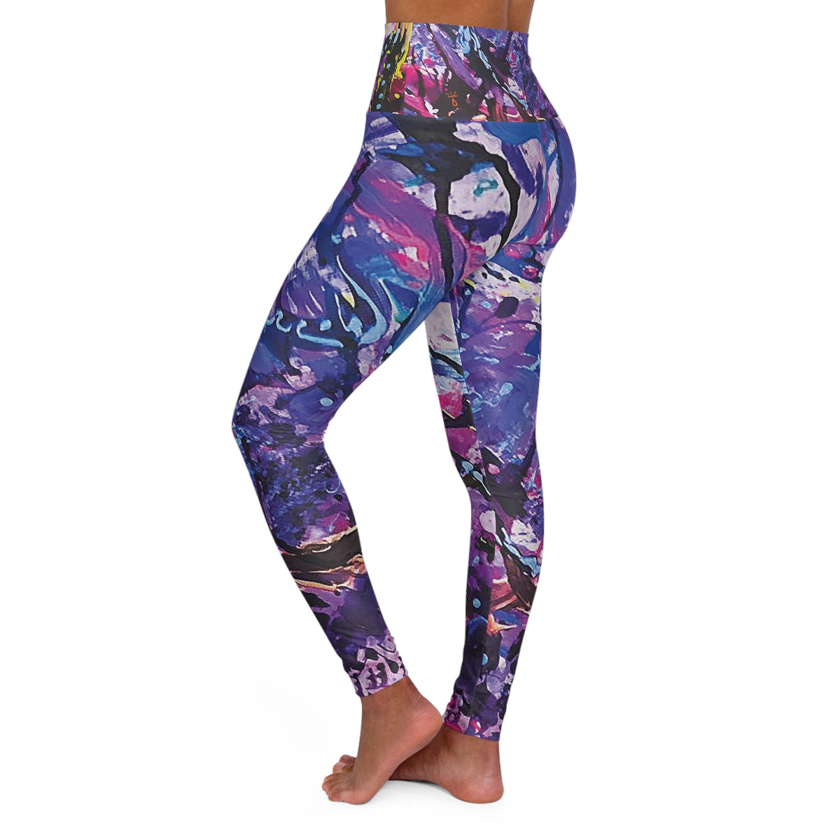 Total Purple Haze High Waisted Yoga Leggings (AOP)