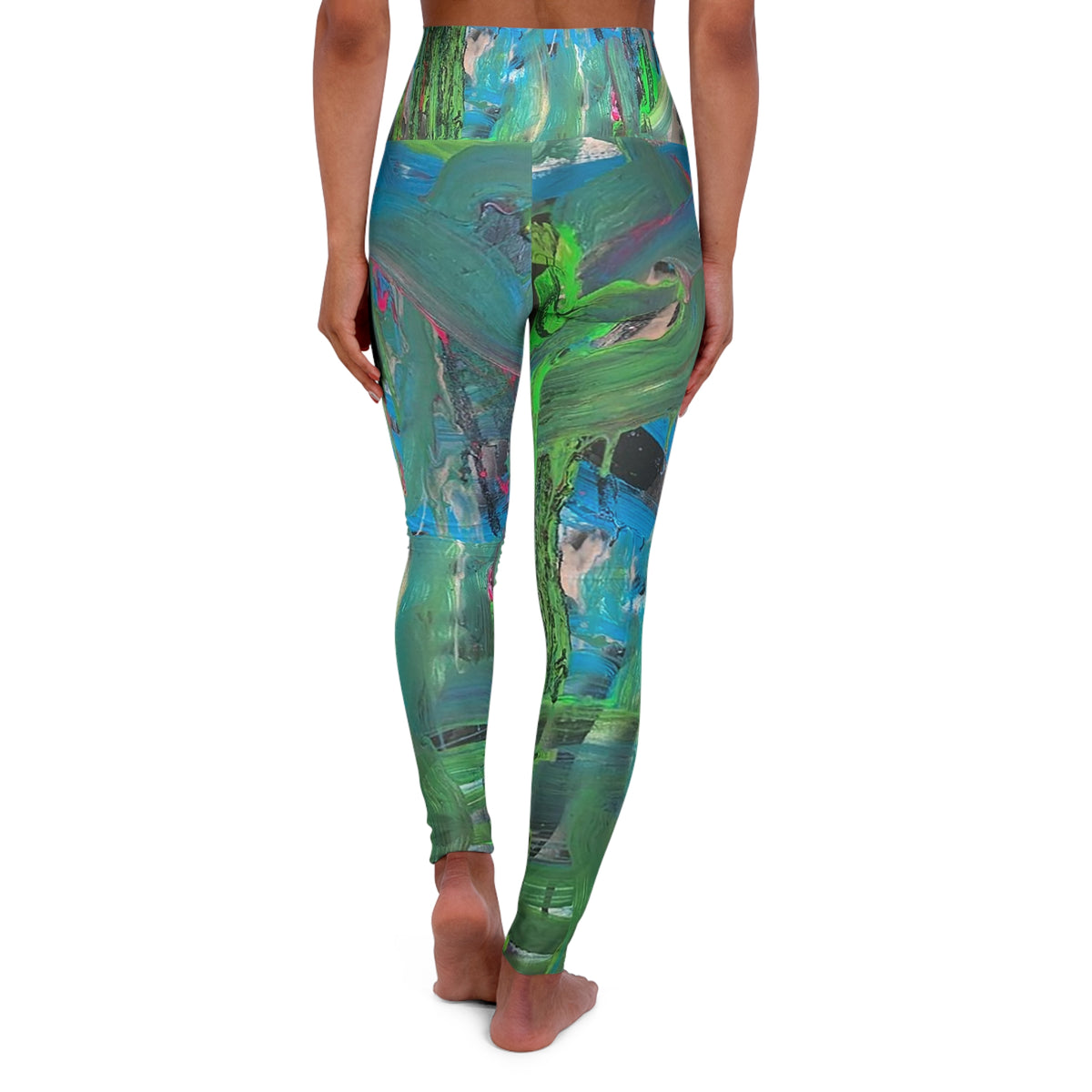 Total Jungle Mist High Waisted Yoga Leggings (AOP)