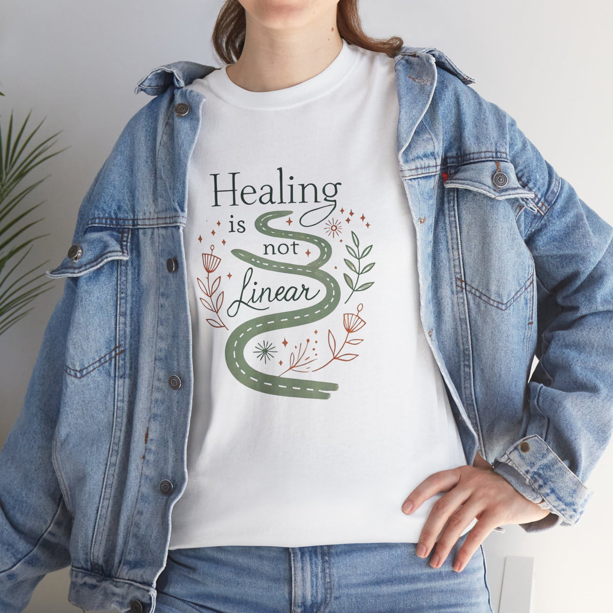 Healing is Not Linear, Comfortable, Unisex Heavy Cotton