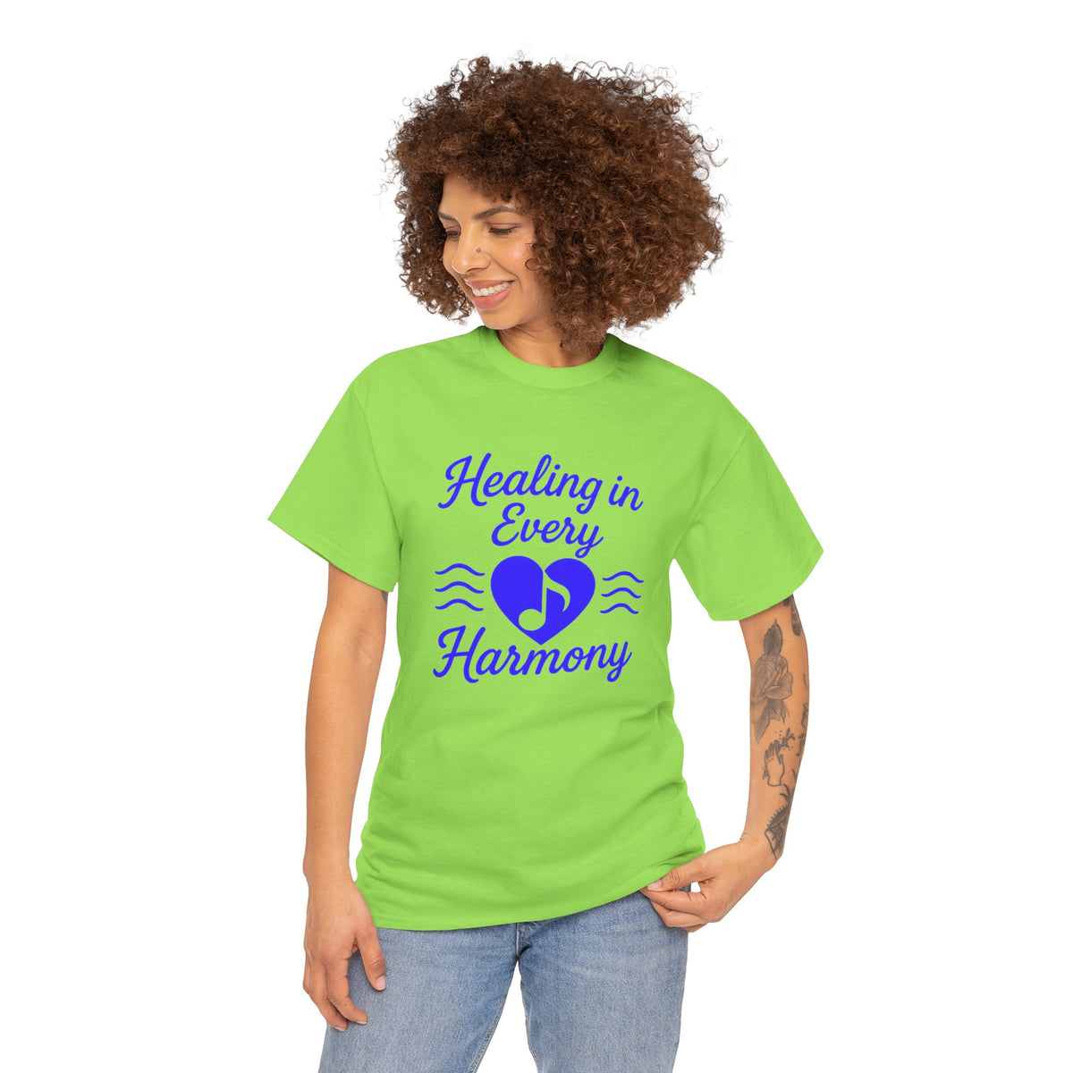 Healing in Every Harmony, Comfortable, Unisex, Heavy Cotton Tee