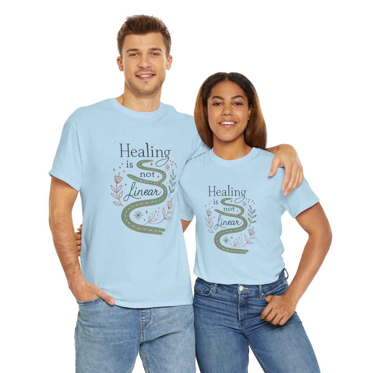 Healing is Not Linear, Comfortable, Unisex Heavy Cotton
