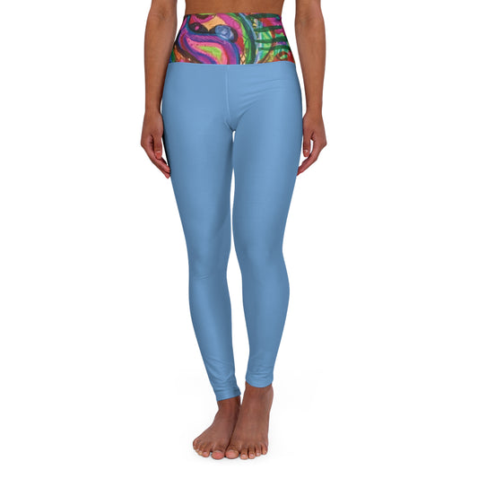 Vortex Blue High Waisted Yoga Leggings (AOP)