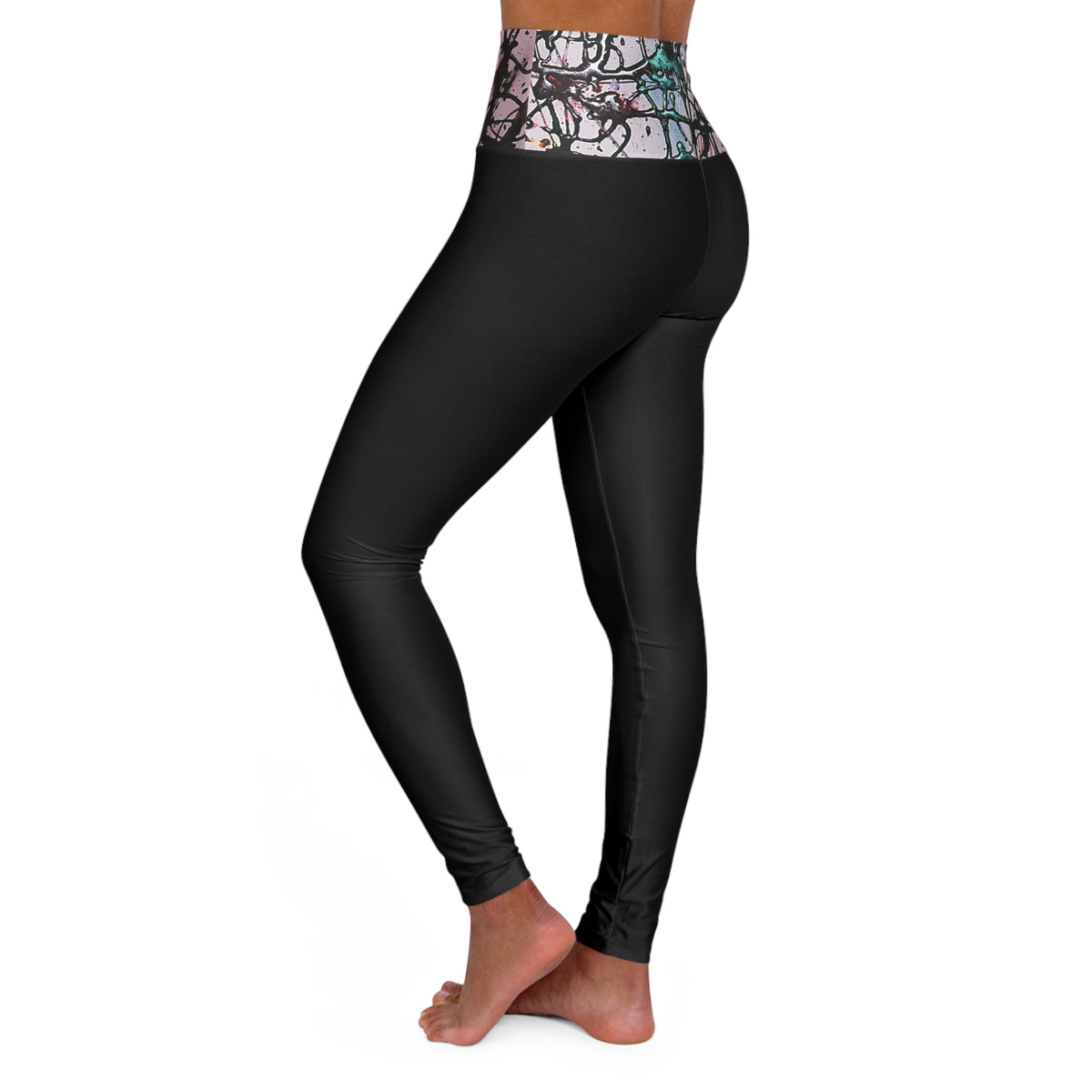 Homage to JP Black High Waisted Yoga Leggings (AOP)