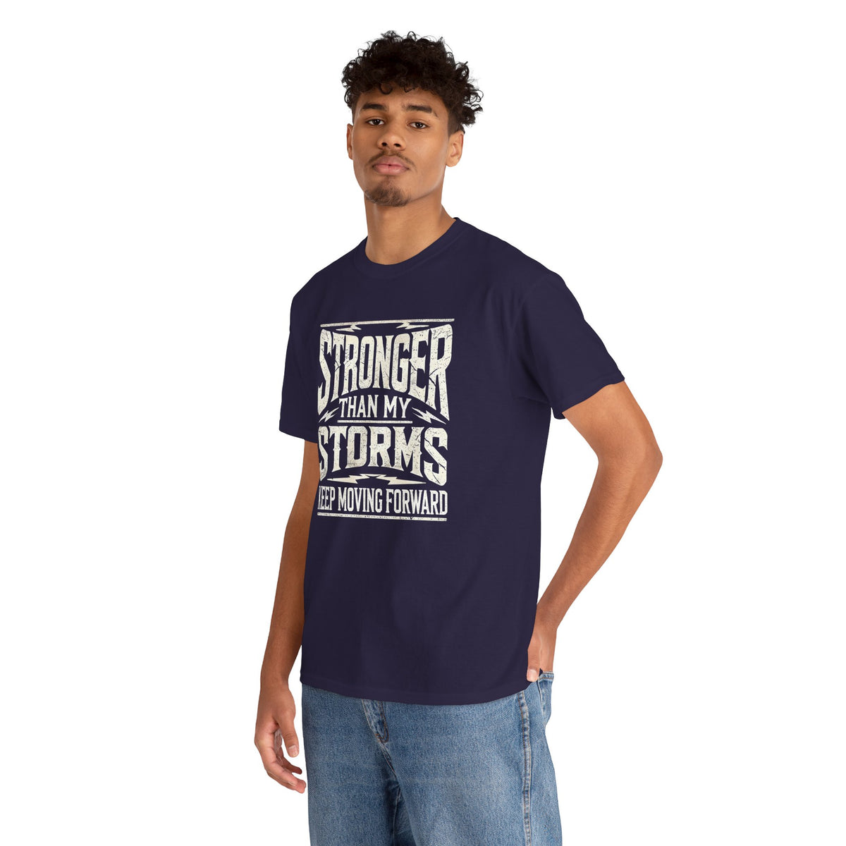 Stronger Than My Storms, Comfortable, Unisex, Heavy Cotton Tee