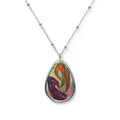 Alien Birdz Artistic Oval Necklace - Unique Statement Jewelry for Everyday Elegance, wearable art, Finding Balance