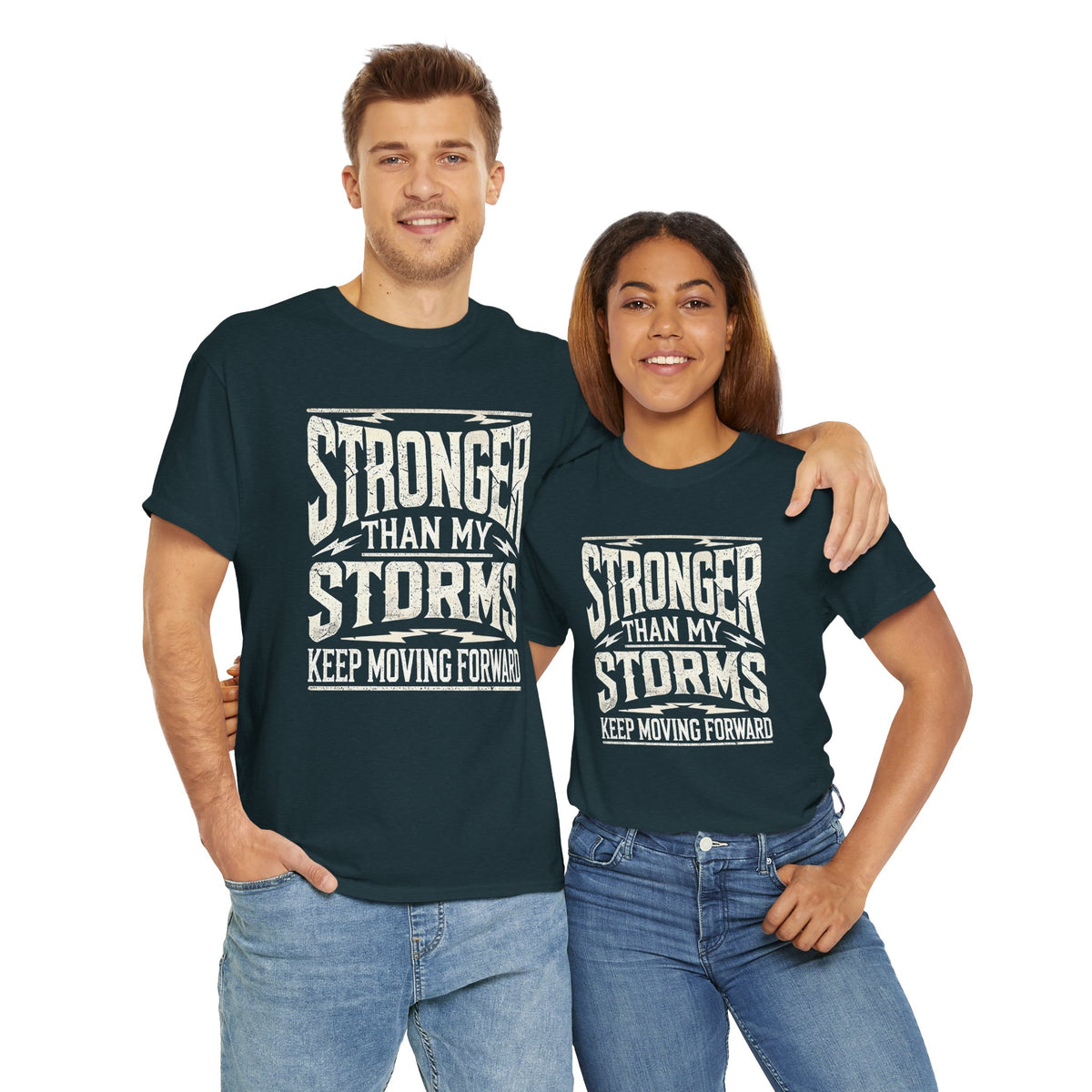 Stronger Than My Storms, Comfortable, Unisex, Heavy Cotton Tee