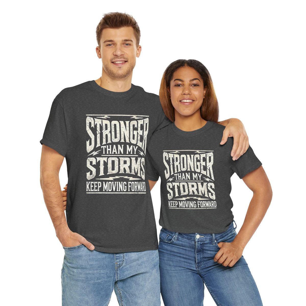 Stronger Than My Storms, Comfortable, Unisex, Heavy Cotton Tee