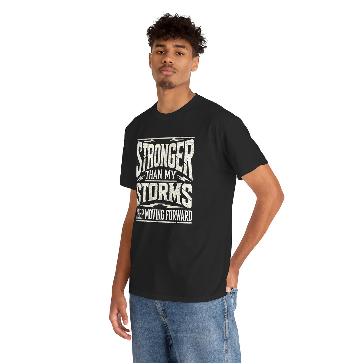 Stronger Than My Storms, Comfortable, Unisex, Heavy Cotton Tee