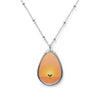 Hope, Sunrise and sprout Oval Necklace, Minimalist Jewelry, Nature-Inspired Pendant, Gift for Her, Spring Fashion Accessory