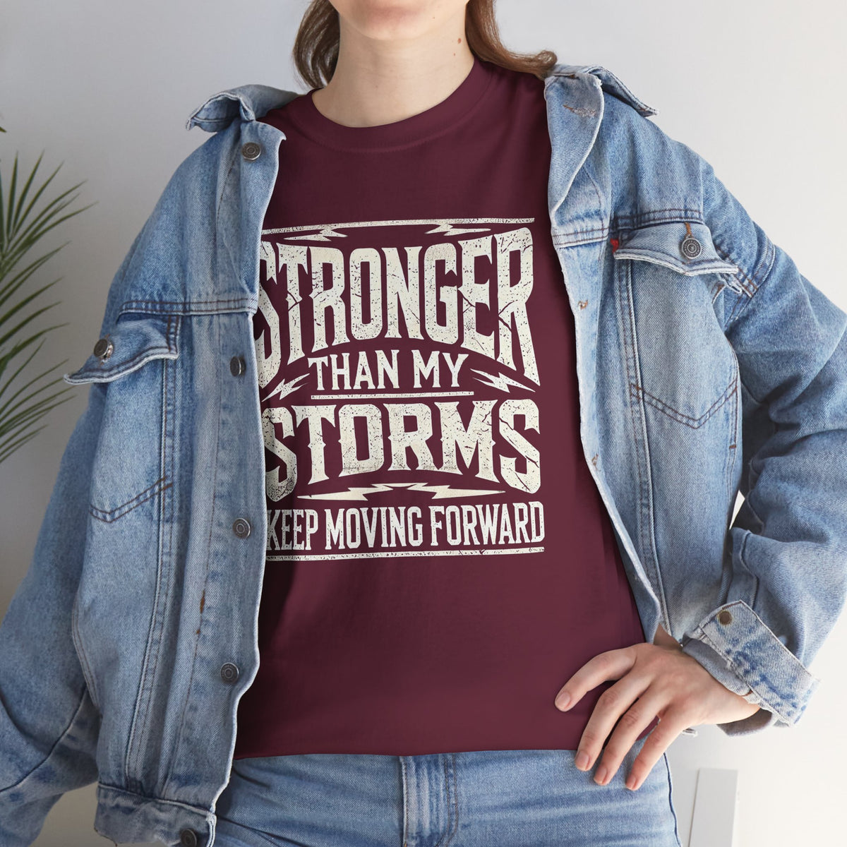 Stronger Than My Storms, Comfortable, Unisex, Heavy Cotton Tee