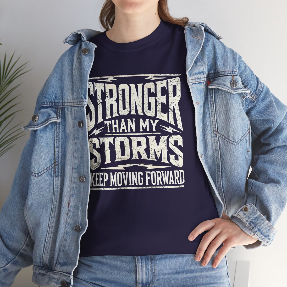 Stronger Than My Storms, Comfortable, Unisex, Heavy Cotton Tee