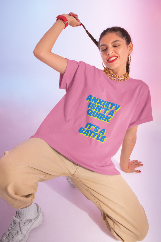Unisex Garment-Dyed T-shirt: "Anxiety Isn’t a Quirk, It’s a Battle" - Support Mental Health Awareness