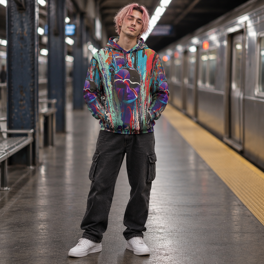 Code Purple | Abstract Mask Hoodie