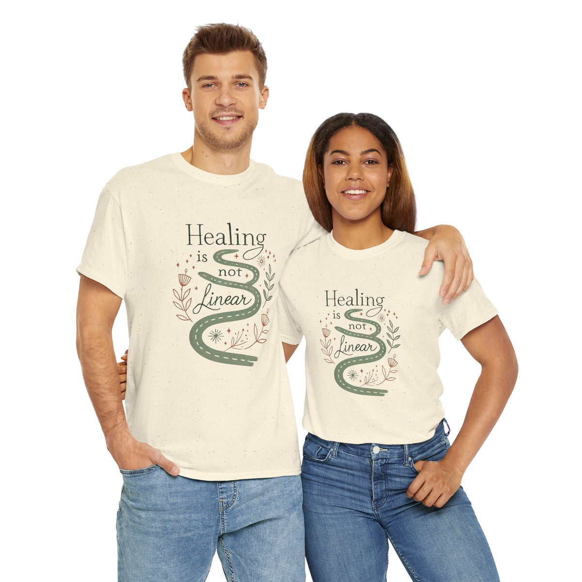 Healing is Not Linear, Comfortable, Unisex Heavy Cotton