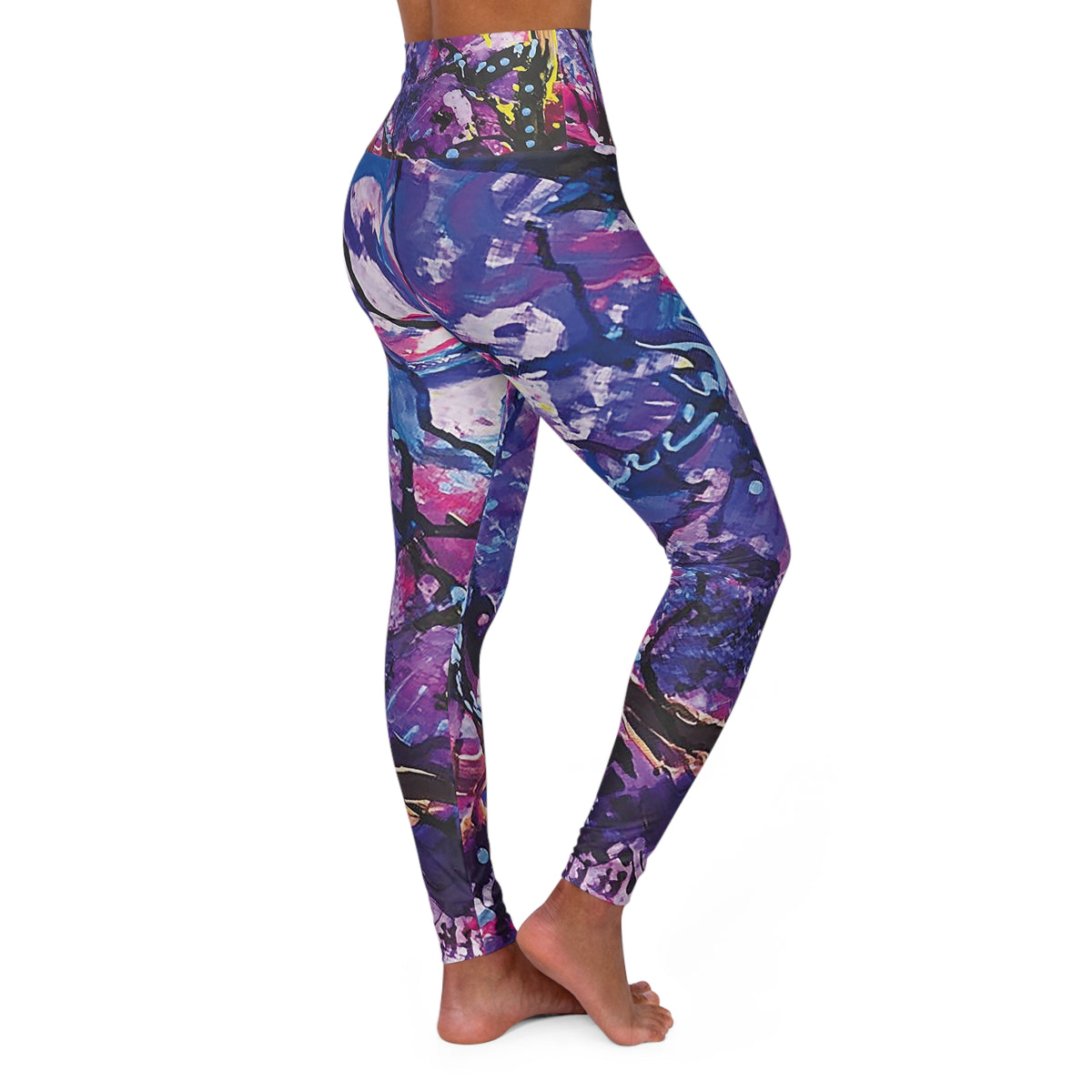 Total Purple Haze High Waisted Yoga Leggings (AOP)