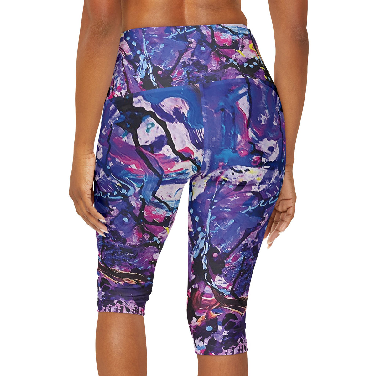 Purple Haze All-Over Print Yoga Capri Leggings – KYSCOMA Wearable Art, Boho Activewear