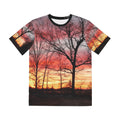 From the Morning Sunset Tee AOP T-Shirt Inspired by Nick Drake, Nature-Inspired Shirt, Gift for Music Lovers