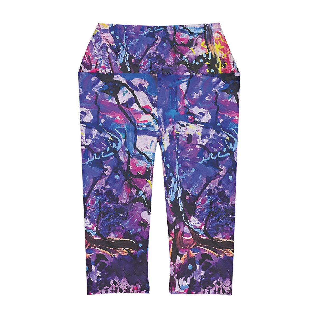 Purple Haze All-Over Print Yoga Capri Leggings – KYSCOMA Wearable Art, Boho Activewear