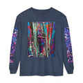 I See You Coming and Going — KYSCOMA Code Purple Long Sleeve Tee — Vibrant Mask Art