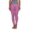Mint and Berry Pink High Waisted Yoga Leggings (AOP)