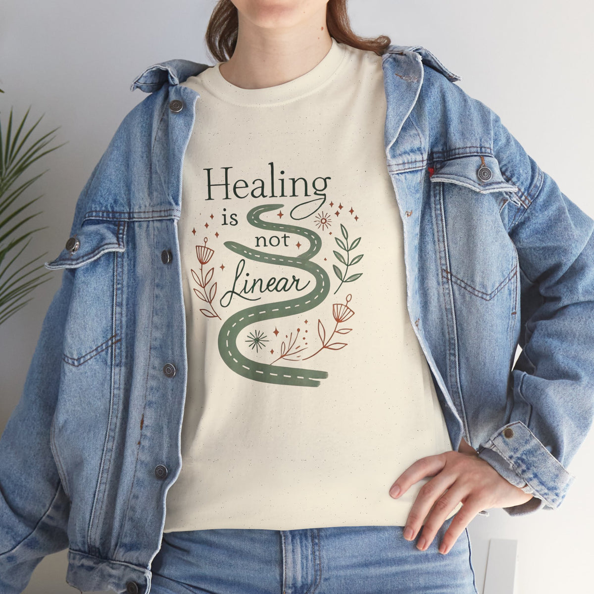 Healing is Not Linear, Comfortable, Unisex Heavy Cotton