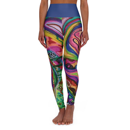 Vortex Solid Belt High Waisted Yoga Leggings (AOP)