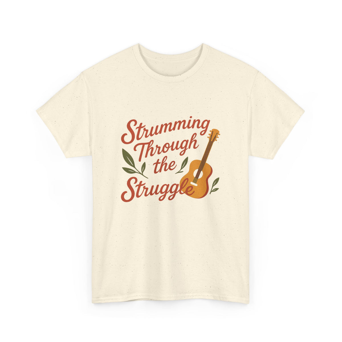 Strumming Through the Struggle, Comfortable, Unisex, Cotton Tee - Music Lover Shirt